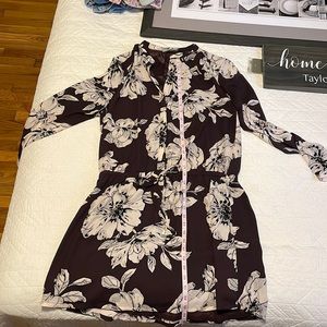 Purple and pale pink long sleeve shirt dress size 10